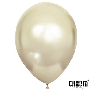 Шар (5''/13 см), Белое золото, хром, 50 шт.