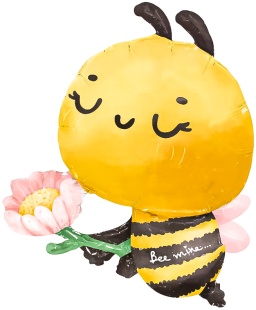 Шар (32''/81 см) Фигура, Пчелка с цветком, 1 шт. в уп.